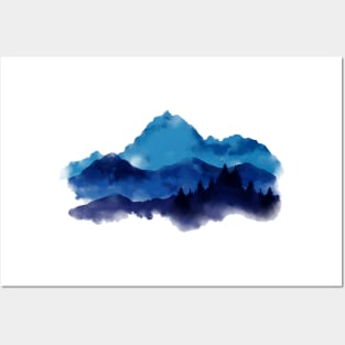 Mountains Watercolor Posters and Art